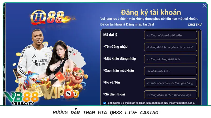 QH88 casino - Đỉnh cao trải nghiệm casino trực tuyến châu Á Hướng dẫn tham gia QH88 live casino
