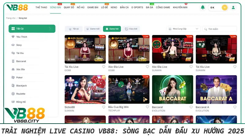 Live casino VB88